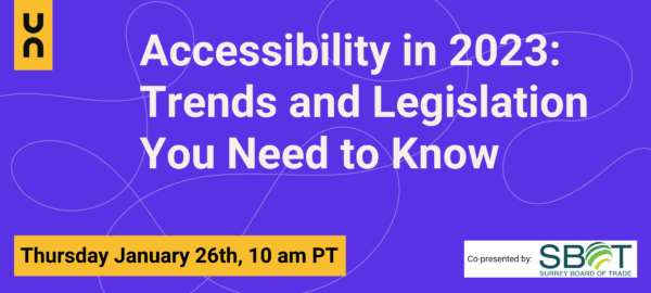 Accessibility in 2023 webinar title