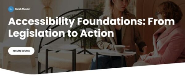 screen capture of the course cover image for the SRD Accessibility Foundations course